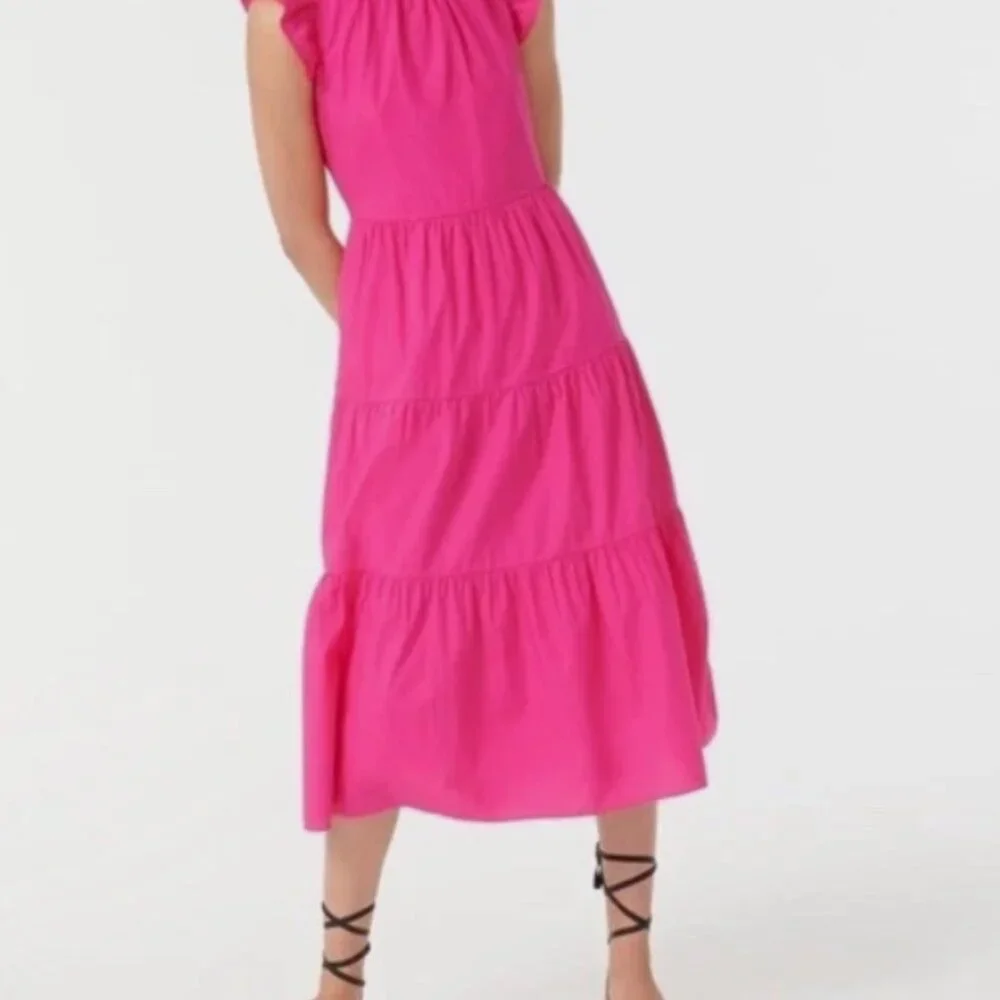 J.Crew Hot Pink tiered sleeveless Dress - Picture 5 of 13